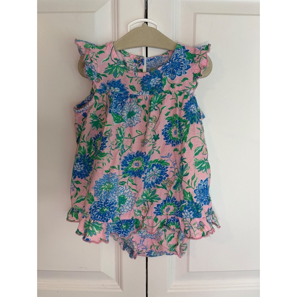 Lilly Pulitzer Cecily Infant Dress w Bloomers Rumor Has It Pink 12-18 Months
